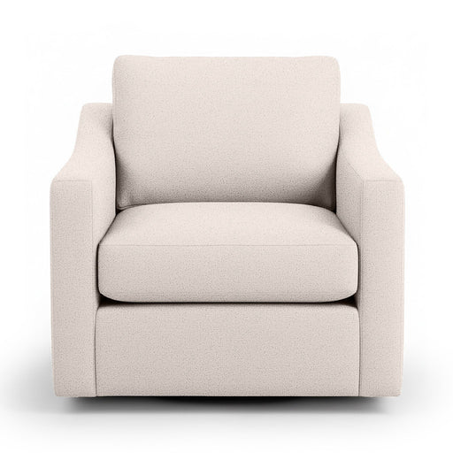Classic Home Aspen swivel chair with a cushioned seat and wooden base, showcasing a modern design and comfortable seating.