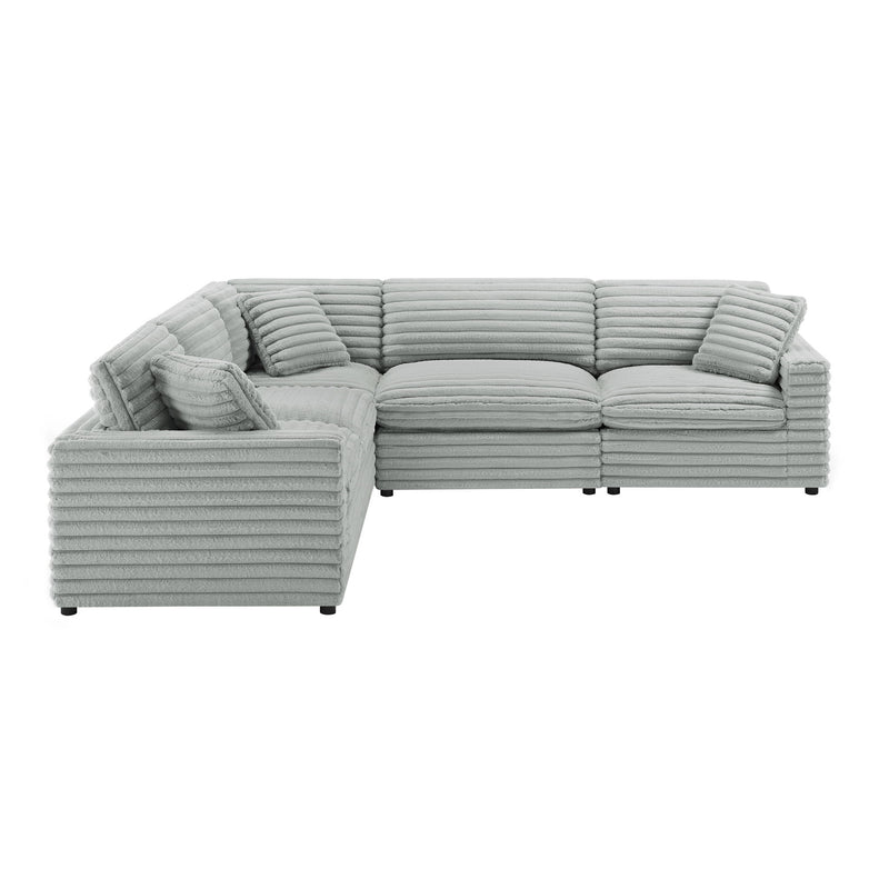 Jenny - 5 Piece Sectional - Gray - R&R Furniture Gallery (Fountain Valley, CA)