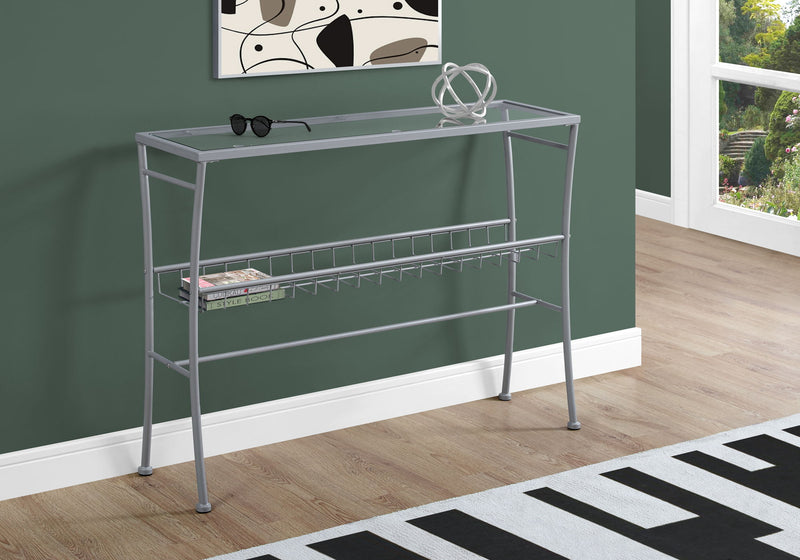 Accent Console Table For Entryway, Contemporary & Modern - Silver - R&R Furniture Gallery (Fountain Valley, CA)