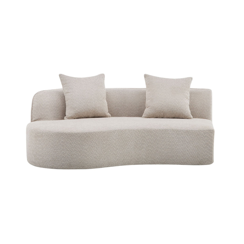 Elegant curved Noble House sectional sofa with plush foam cushions and stylish design, ideal for modern living rooms.