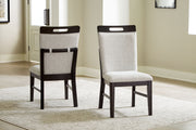 Neymorton - Dining Upholstered Side Chair (Set of 2) - Light Gray / Brown - R&R Furniture Gallery (Fountain Valley, CA)