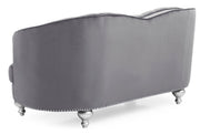 Glory Furniture Jewel stationary loveseat with plush upholstery and elegant design, perfect for a cozy living room setting.