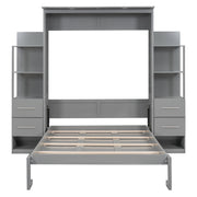 Murphy Wall Bed With LED Lights, Shelves And Drawers - R&R Furniture Gallery (Fountain Valley, CA)