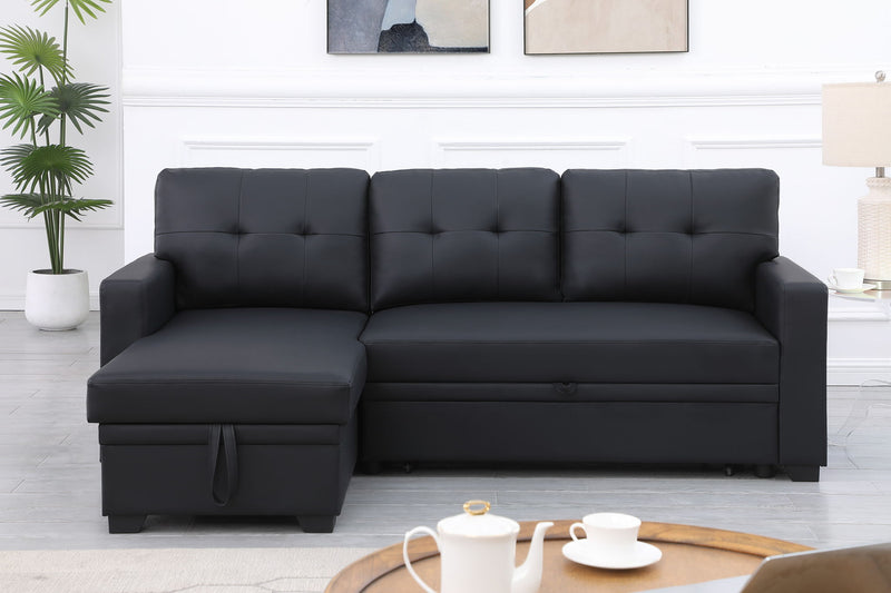 Upholstered Pull Out Sectional Sofa With Chaise - R&R Furniture Gallery (Fountain Valley, CA)