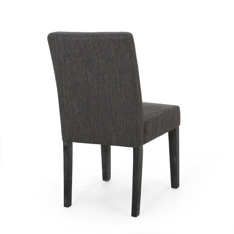 Noble House contemporary dining chair with upholstered seat and tapered wooden legs, part of a stylish chair set.