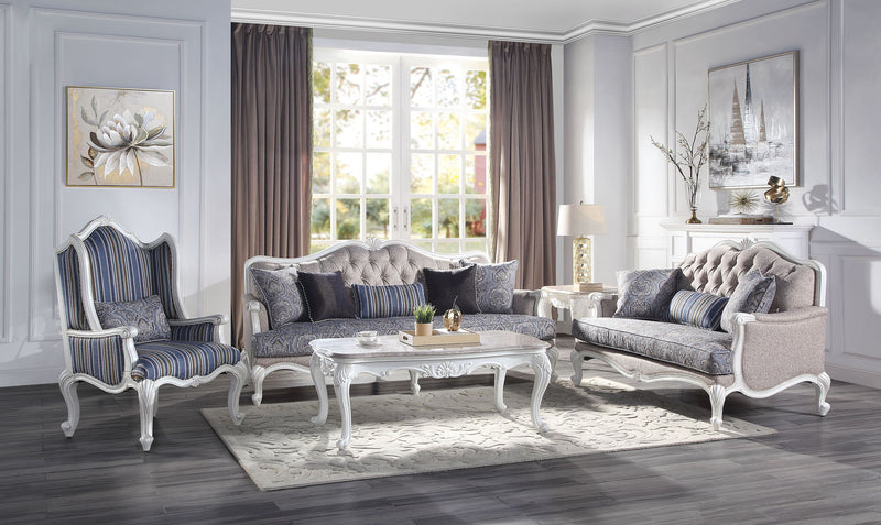 Ciddrenar - Sofa With 5 Pillows - Fabric & White - R&R Furniture Gallery (Fountain Valley, CA)