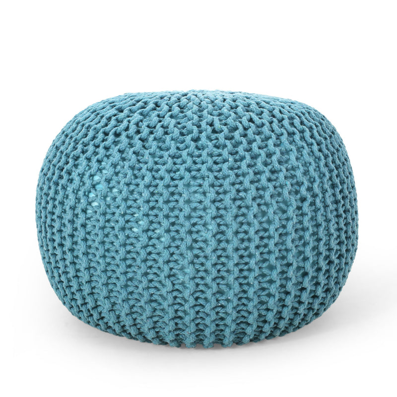 Moro - Knitted Round Pouf With Pumpkin Shape - R&R Furniture Gallery (Fountain Valley, CA)