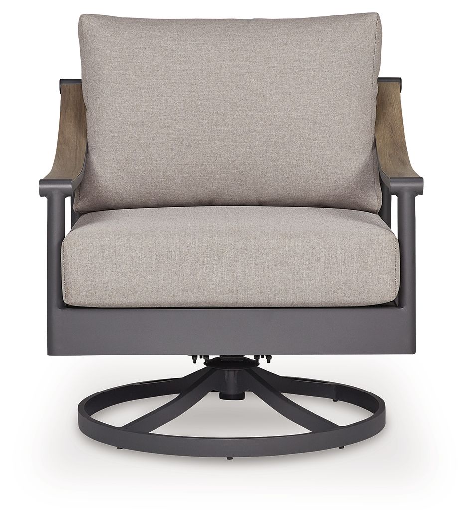 Ocean Beach - Swivel Lounge With Cushion - Gray - R&R Furniture Gallery (Fountain Valley, CA)
