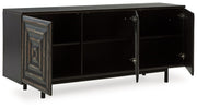 Fair Ridge - Accent Cabinet - Distressed Black - R&R Furniture Gallery (Fountain Valley, CA)