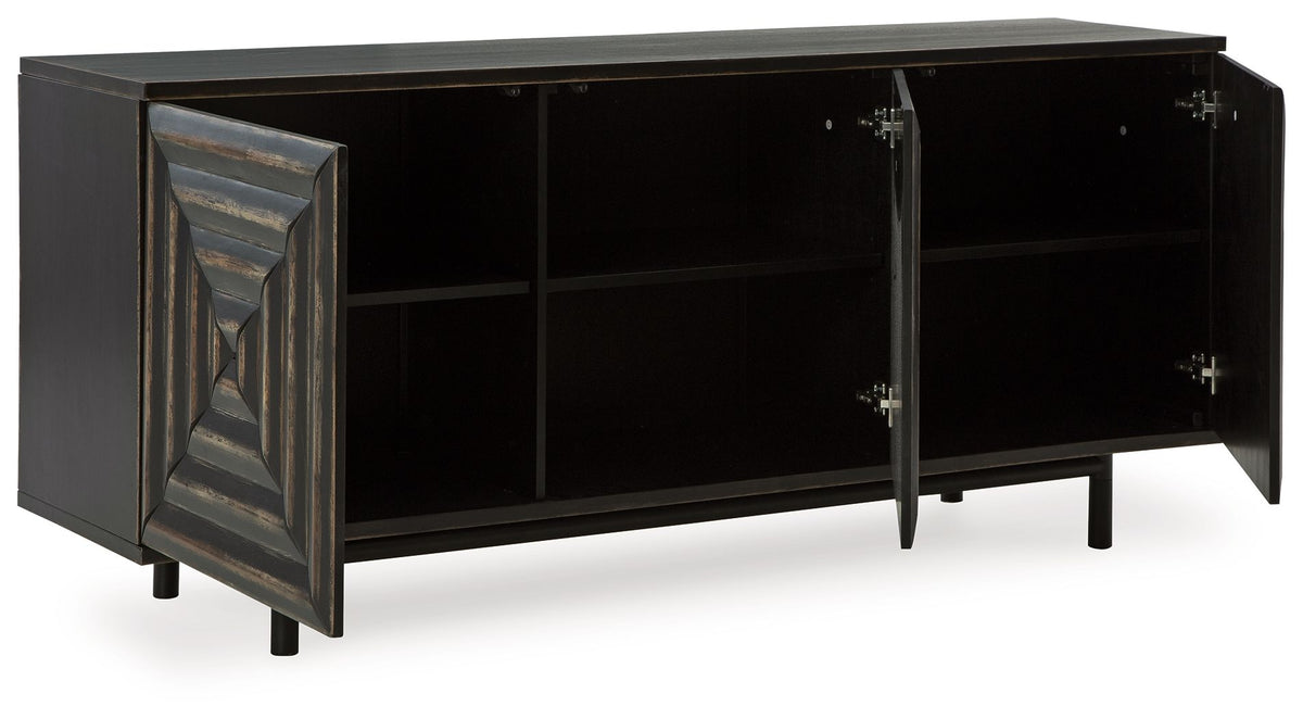 Fair Ridge - Accent Cabinet - Distressed Black - R&R Furniture Gallery (Fountain Valley, CA)