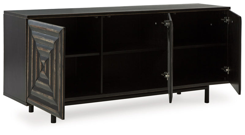 Fair Ridge - Accent Cabinet - Distressed Black - R&R Furniture Gallery (Fountain Valley, CA)