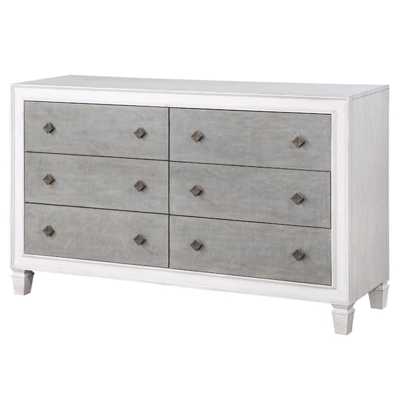 Katia - Dresser - Rustic Gray & Weathered White - R&R Furniture Gallery (Fountain Valley, CA)