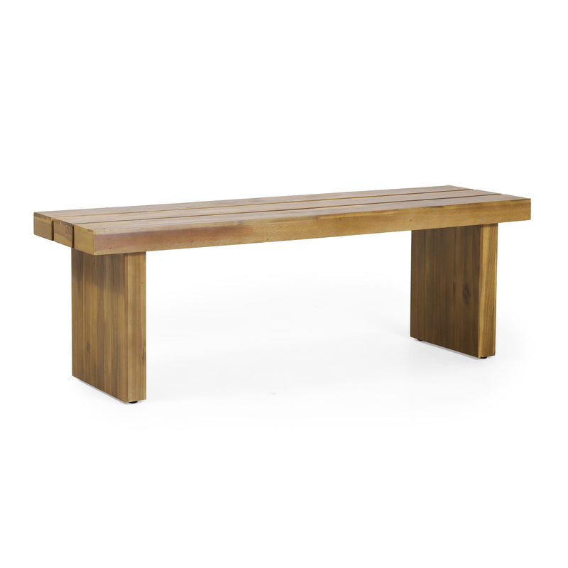 Nahanni - Rustic Acacia Wood Bench With Slat Design - Natural - R&R Furniture Gallery (Fountain Valley, CA)