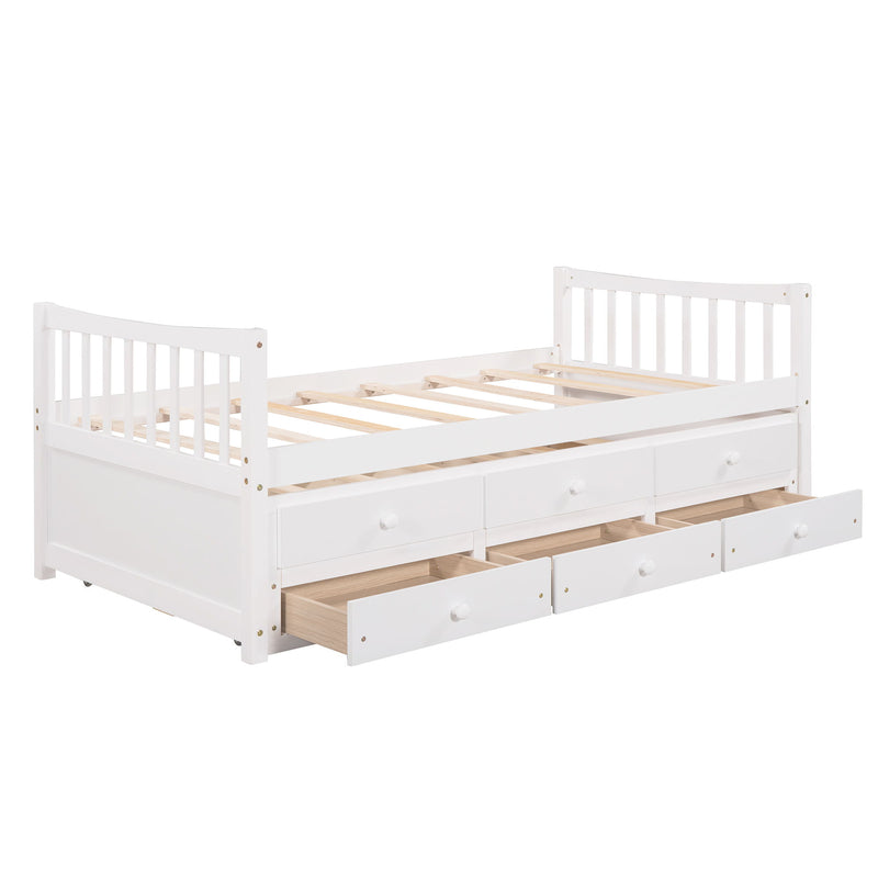Twin Size Daybed With Trundle And Drawers - R&R Furniture Gallery (Fountain Valley, CA)