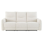Lalisa - Power Motion Sofa With USB Port - Cream Chenille - R&R Furniture Gallery (Fountain Valley, CA)