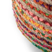 Handcrafted round accent pouf by Simpli-Home, featuring soft fabric and a cozy, stylish design for versatile interior decor.