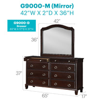 Glory Furniture Triton dresser in cappuccino finish with multiple drawers, modern wooden storage furniture for bedroom organization.