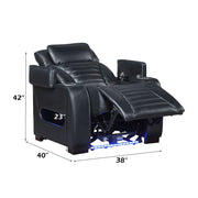 Ephron - Power Motion Recliner With Power Headrest & LED - Black - R&R Furniture Gallery (Fountain Valley, CA)