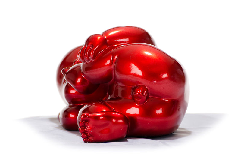 XD0054 Modern Red Baby Playing Sculpture — view 4