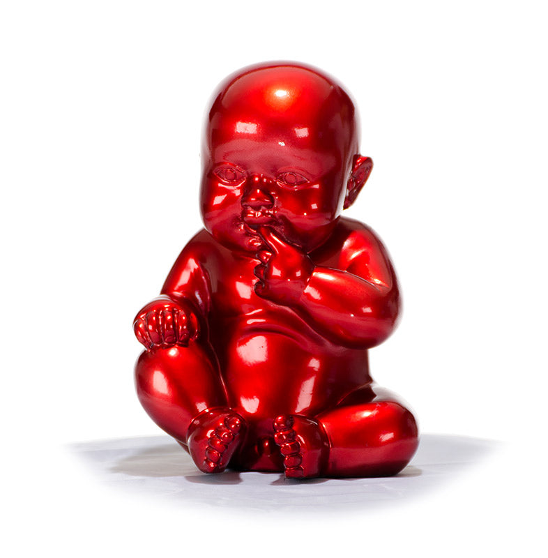 XD00584 Modern Red Baby Sitting Sculpture — view 5