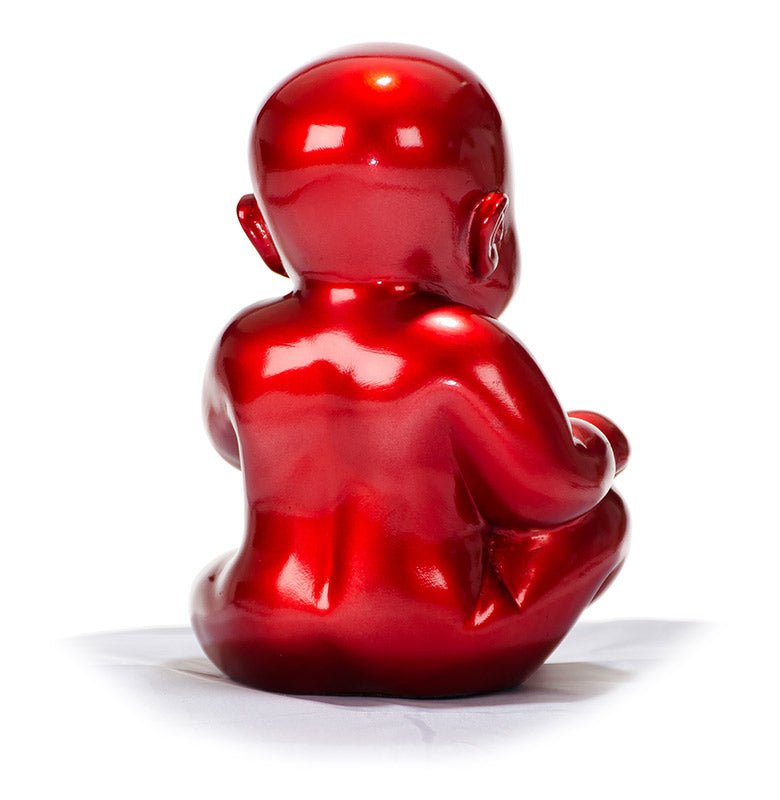 XD00584 Modern Red Baby Sitting Sculpture — view 3
