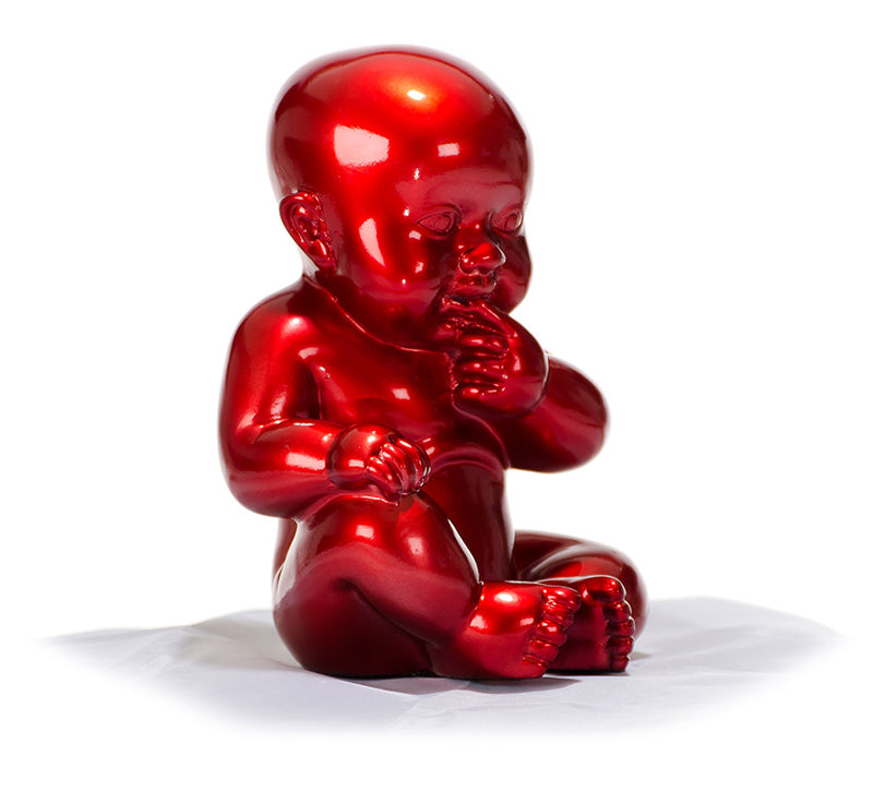 XD00584 Modern Red Baby Sitting Sculpture — view 4