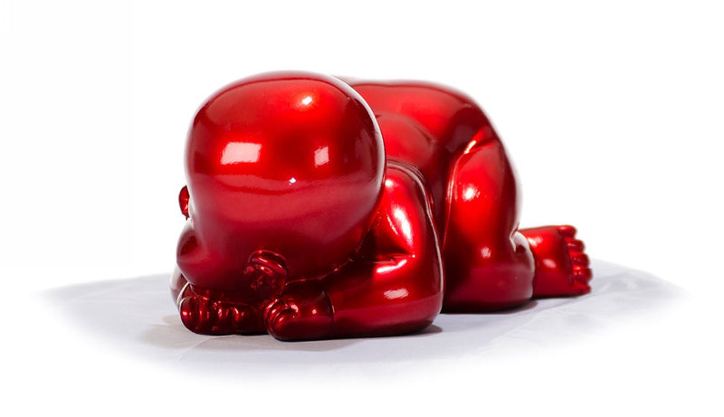 XD0052 Modern Red Baby Sleeping Sculpture — view 4