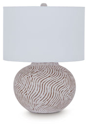 Vien - Terracotta Table Lamp - Distressed White - R&R Furniture Gallery (Fountain Valley, CA)