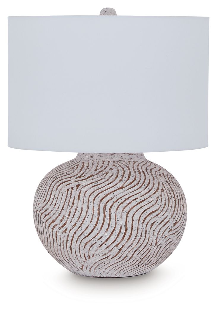 Vien - Terracotta Table Lamp - Distressed White - R&R Furniture Gallery (Fountain Valley, CA)