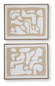 Waldett - Wall Art Set (Set of 2) - Beige / White - R&R Furniture Gallery (Fountain Valley, CA)