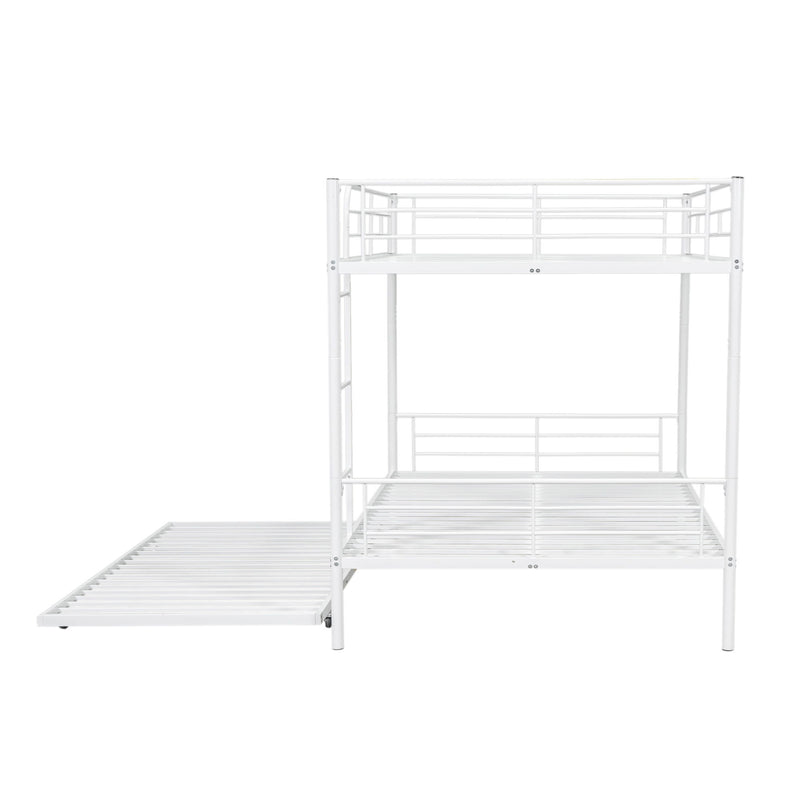 Steel construction bunk bed by DreamHaus with sturdy metal frame and twin beds, ideal for space-saving sleeping arrangements.