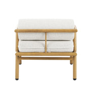 La Fiora - Outdoor Patio Iron Club Chair (Set of 2) - Off White / Teak - R&R Furniture Gallery (Fountain Valley, CA)