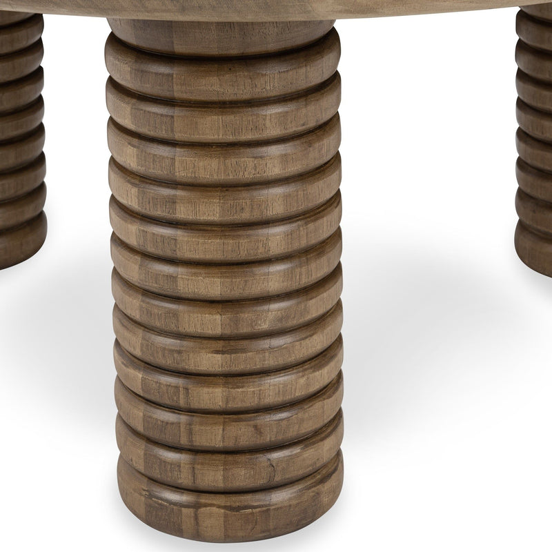 Ilaria - Reclaimed Wood Round Coffee Table - Sand Washed - R&R Furniture Gallery (Fountain Valley, CA)