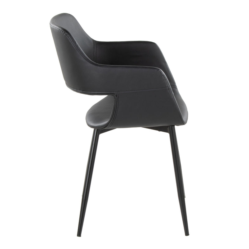 Set of two Lumi Source Margarite mid-century modern dining chairs with sleek wooden legs and upholstered seats.