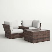 Comfortable Modern Patio Rattan Sectional Set With Cushions - R&R Furniture Gallery (Fountain Valley, CA)