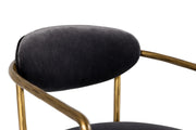 Baird - Modern Grey Velvet + Brass Counter Chair — view 4