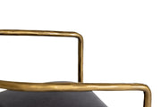 Baird - Modern Grey Velvet + Brass Counter Chair — view 5