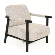 Balko - Modern Grey Fabric + Black Accent Chair — view 2