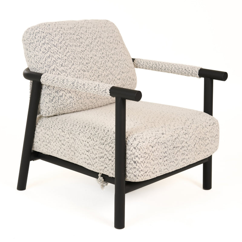 Balko - Modern Grey Fabric + Black Accent Chair — view 2