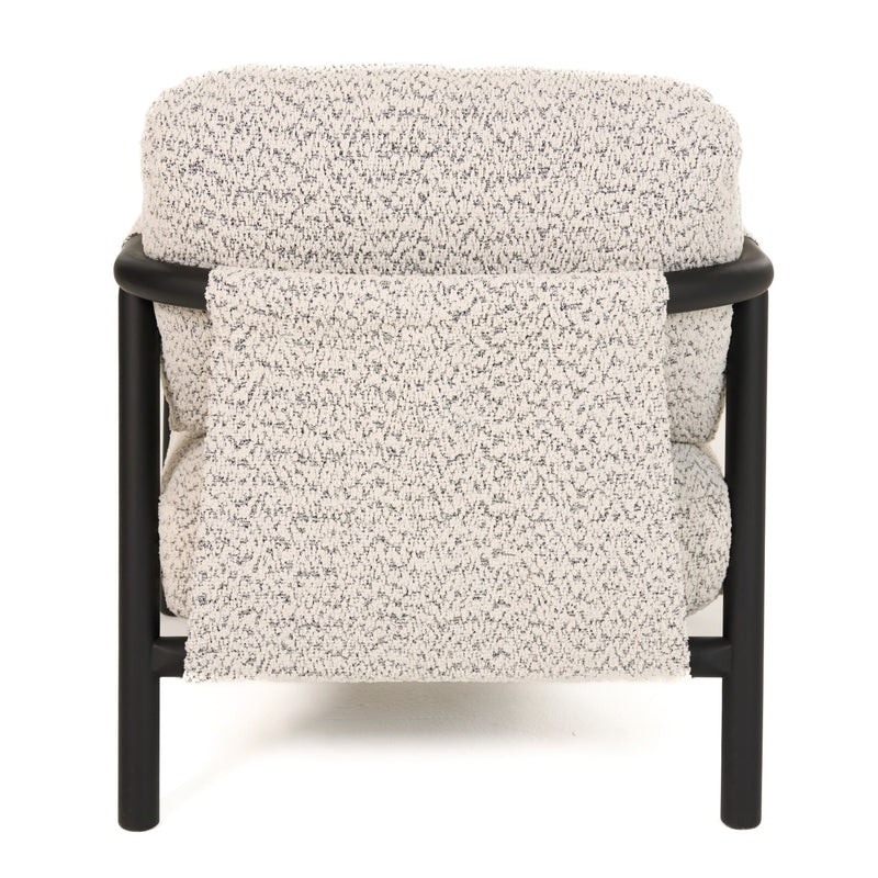 Balko - Modern Grey Fabric + Black Accent Chair — view 4