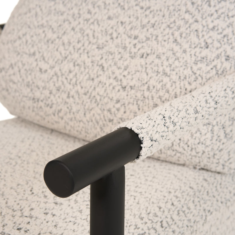 Balko - Modern Grey Fabric + Black Accent Chair — view 5