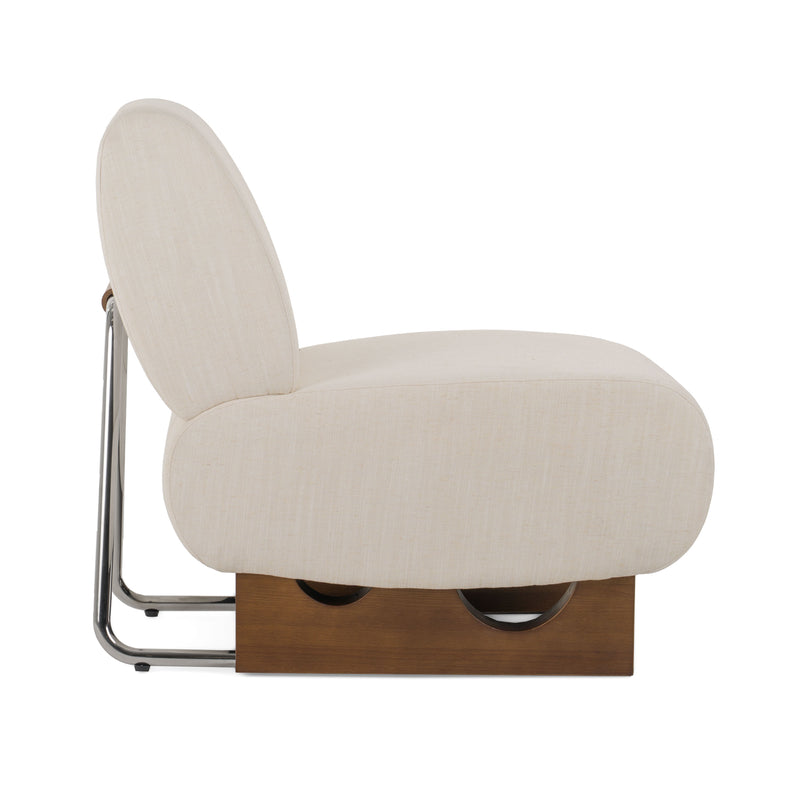Barbara Modern Off White Accent Chair — view 3