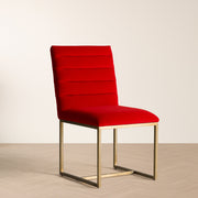 Barker - Modern Bright Orange & Brush Gold Dining Chair (Set of 2)