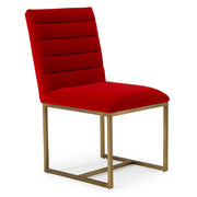 Barker - Modern Bright Orange & Brush Gold Dining Chair (Set of 2) — view 2