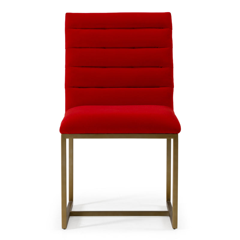 Barker - Modern Bright Orange & Brush Gold Dining Chair (Set of 2) — view 3