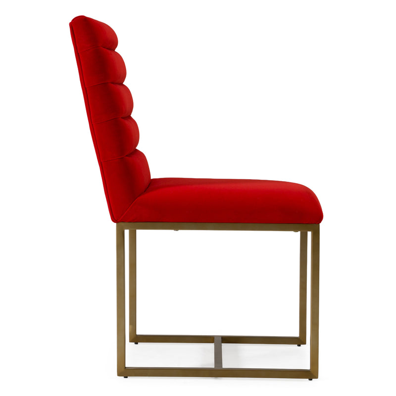 Barker - Modern Bright Orange & Brush Gold Dining Chair (Set of 2) — view 4