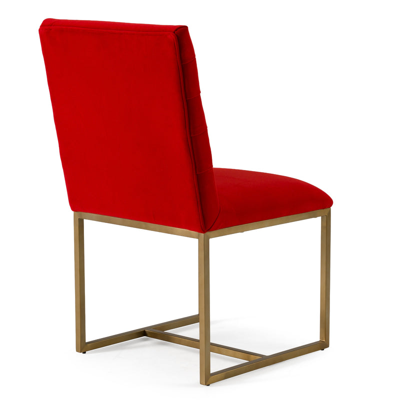 Barker - Modern Bright Orange & Brush Gold Dining Chair (Set of 2) — view 5