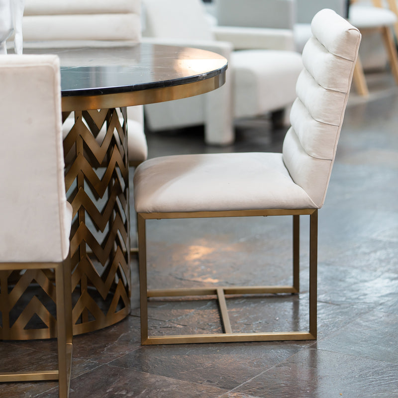Barker - Modern Beige & Brush Gold Dining Chair (Set of 2) — view 5