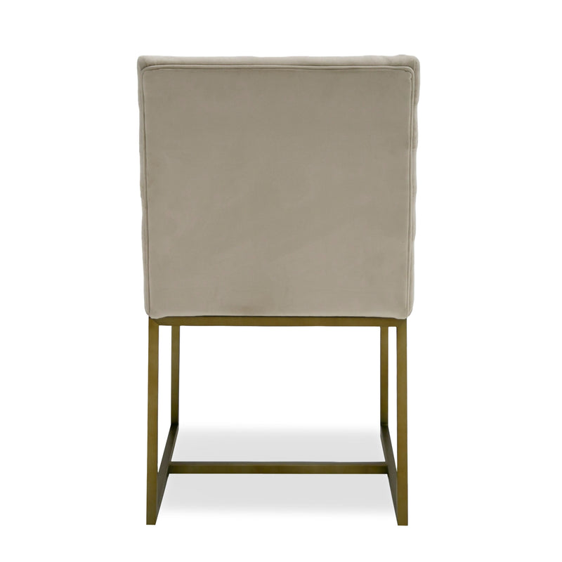 Barker - Modern Beige & Brush Gold Dining Chair (Set of 2) — view 2