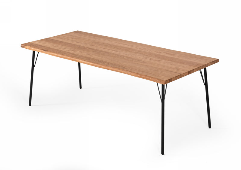 Barnum - Industrial Oak and Black Iron Live Edge Dining Table — view 3